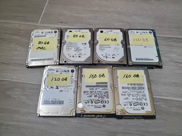 Seven 2.5" Laptop Hard Drives 1