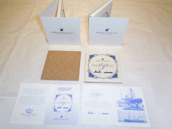 Holland America Line "Sailing 150 Years" Deflt Tiles (Quantity 2) - $10 (Bothell)63470796698881122