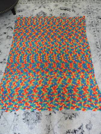 Multi Colored Hand Crocheted Afghan 1