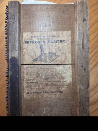 Rare Antique YOUNG'S IMPROVED PLAITER Abel Wheeler & Co. Lowell, Mass. 1