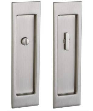 NEW Baldwin PD005150PRIV Large Pocket Door Privacy Lock Satin Nickel 1