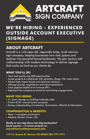 Experienced Outside Account Executive – Signage 1