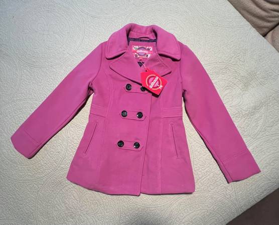 New with tags, Child's Pink Dress Pea Coat Size L (14) 1