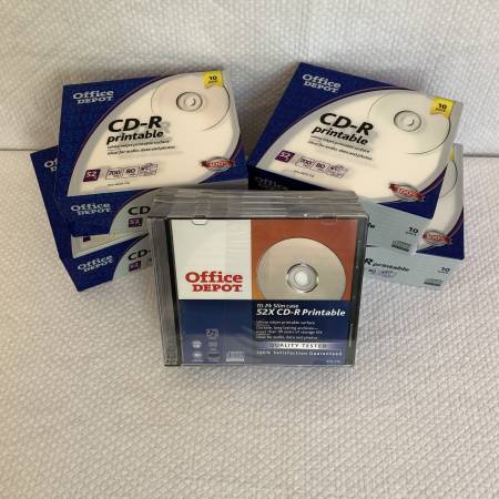 Qty (50) printable CD-R blank media in slim jewel cases, sealed 1
