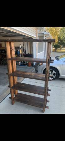 Rustic, walnut bookshelf 1