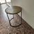 Crate and Barrel knurl small round accent/ coffee table made in India 1 thumbnail