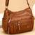Crossbody Bag Light Brown Color Multiple Compartments & Zipper Pockets 2 thumbnail