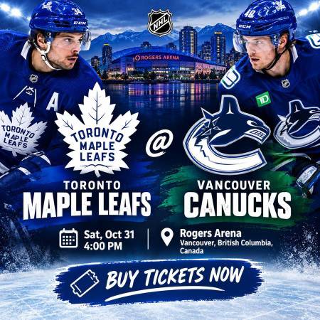 Sat, Oct 31 • 4:00 PM★★TOR Maple Leafs @ VAN Canucks★★ 1