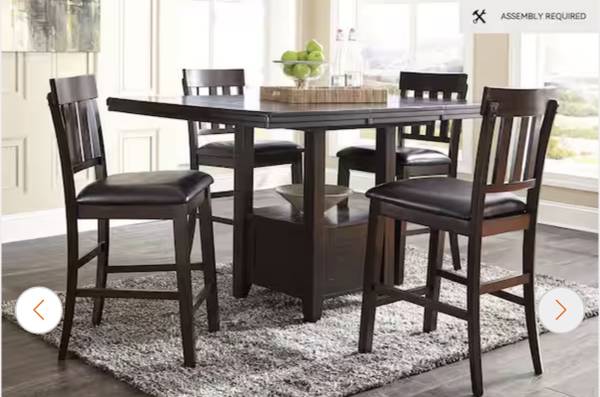 Ashley Haddigan Counter Dining Extension Table With 4 chairs 1