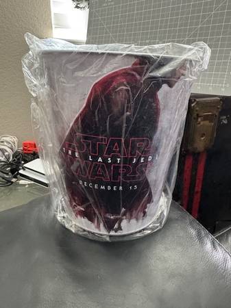 2017 AMC Star Wars The Last Jedi Golden Link Metal Popcorn Bucket #2 o 1