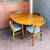 Refinished Teak mid century modern round dining table 1 thumbnail
