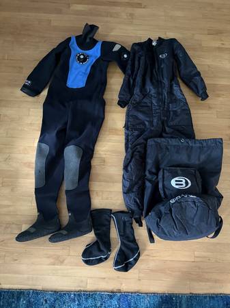 Bare Drysuit XCD2 Pro Dry (S) Package Incl Undergarment, Booties, Bag 1