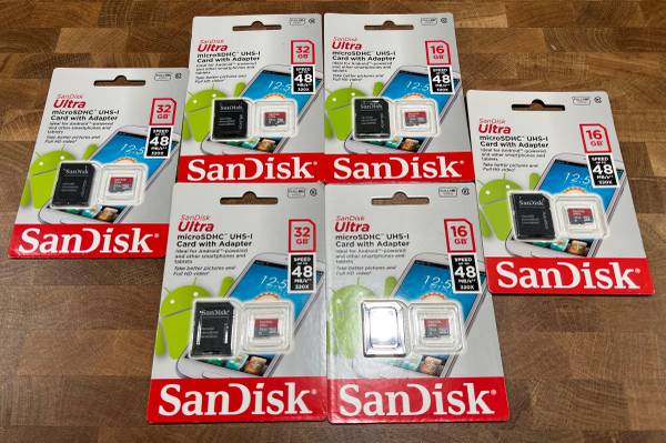 (qty6) SanDisk Ultra microSD Cards w/ adapter - NEW 1
