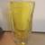 Thick Vintage Clear + Yellow Art Glass Vase 10" 7 thumbnail