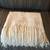 Soft 50”W x 60”L Champagne Color Chenille Throw/Blanket w/Fringe 2 thumbnail