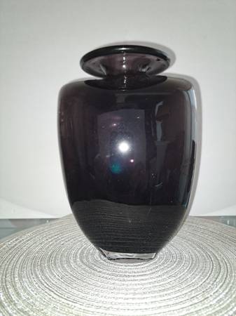 Kosta Boda Clear Cased Black Glass Vase 1