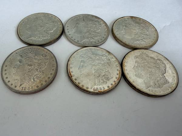 Morgan dollars Brilliant Uncirculated condition 6 pcs 1
