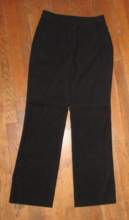 Talbots Cut-Out Design Stretch Black Pants, Size 2P (New) 1