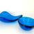 Heavy art glass cobalt blue bowl set 1 thumbnail