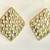 14K Yellow Solid Gold-Earrings-Diamond Shaped-Diamond Cut Detailing. New! 3 thumbnail