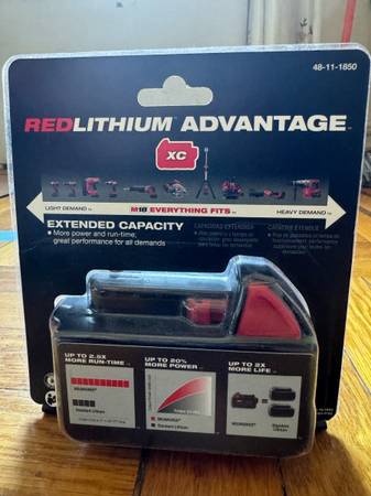 Milwakee M18 XC 5.0 Red Lithium Battery.  Brand New , Sealed. - $100 (Brooklyn)63471422886401123