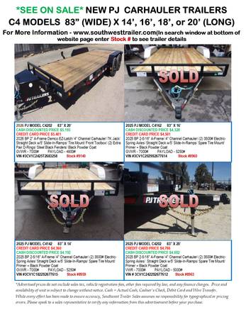 NEW PJ (C4) EQUIPMENT TRAILER @ SOUTHWEST TRAILER SALES (760) 788-8900 1