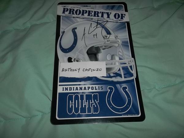 Anthony Castonzo Signed  Board Colts 1