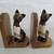 Hand Carved Wooden Cat Figurines Bookends 9" Tall 1 thumbnail