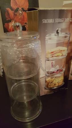 Stackable Apothecary/Candy Glass Jars! Set of Two!   REDUCED!!! 1