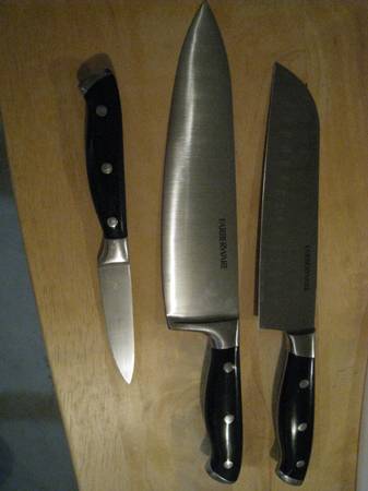 Farberware 3‑Piece Kitchen Knife Set – 3", 7", 8" + Safety Sheaths 1