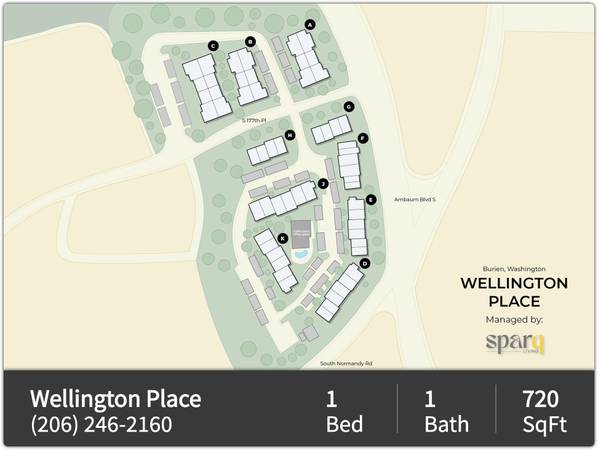 Large 720 sqft 1 bed, 1 bath! Convenient washer and dryer included! 1