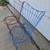 Vintage Pair of Painted Metal Steel Deck Patio Furniture Chairs 6 thumbnail