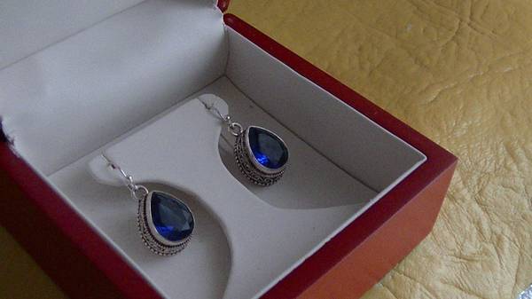 Blue Sapphire 925 Earrings 1