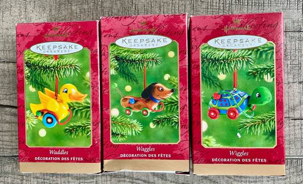 Hallmark Keepsake Ornaments:  Wiggles, Waggles and Waddles/Set of 3 1