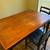 Solid wood counter height table with leaf & multiple linen tablecloths 5 thumbnail