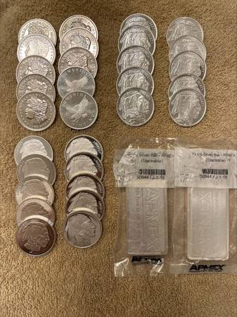 Silver rounds & Bars 1