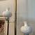 VINTAGE 1960s WHITE MILK GLASS 3 LIGHT TENSION POLE LAMP 3 thumbnail