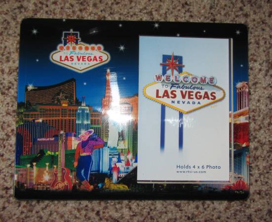 Glass Las Vegas Picture Frame Blue Skyline Design 1
