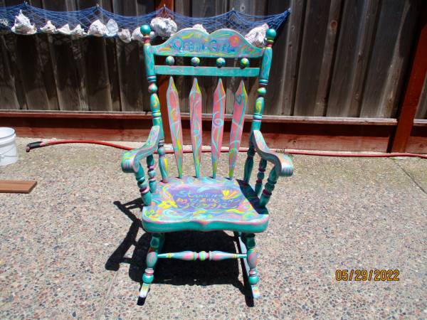 Ocean Themed Vintage Rocking Chair 1
