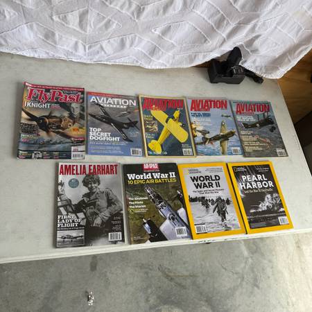 9 Aviation & WWII Magazines Amelia Earhart 1991 - 2024 various