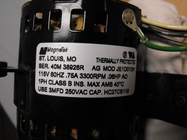 Furnace inducer motor, Bryant