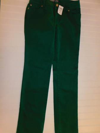 NWT So Slimming by Chico's Women's size 0 S/4 Slim Leg Green Jeans 1