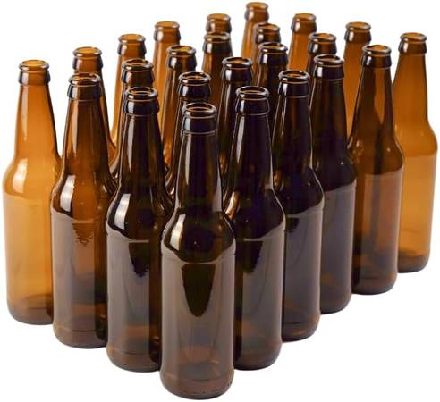 Beer bottles long neck brown  50 cents each,  50 total 1