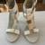Black Leather High Heels, White Strappy Heels, Lace Up Sandal Heels 9 thumbnail