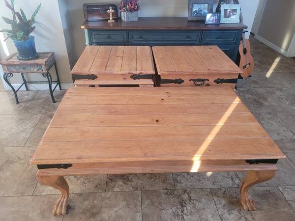 Coffee table, two end tables one w/ drawer 1