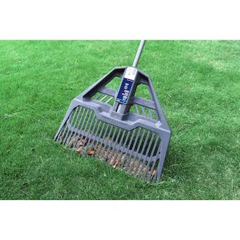 ASSORTED SHOVELS & RAKES & PUSH BROOMS 1