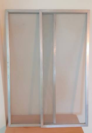 Two Window Screens with Aluminum Frames 1