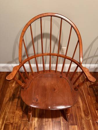 Early 20th Century Nichols and Stone Barely Back Windsor Arm Chairs.