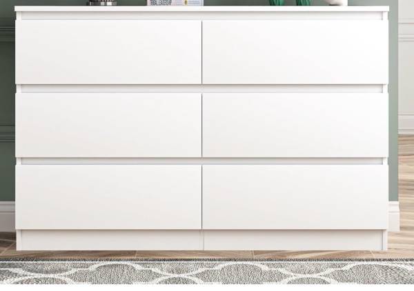 White 6-Drawer Dresser 1