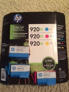 HP 920XL Black, Cyan, and Magenta Ink 1
